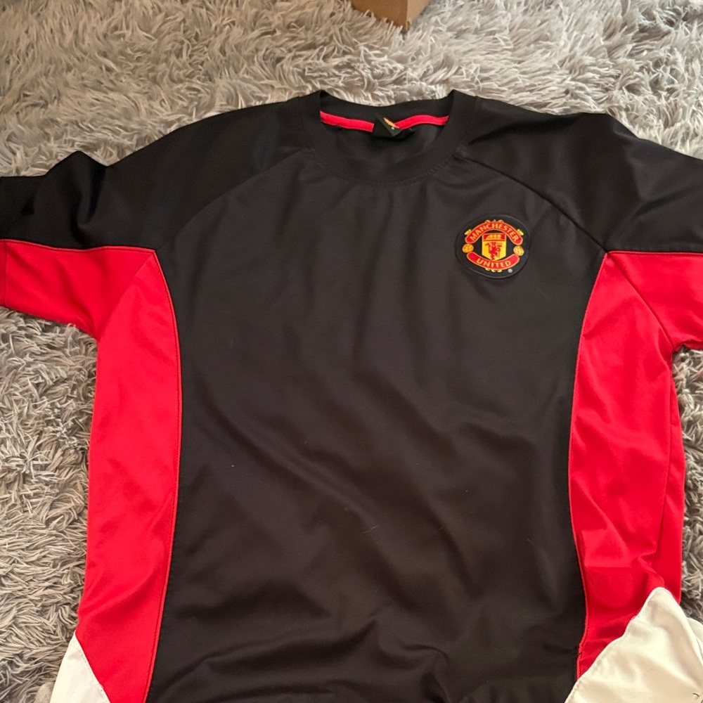 Manchester United Black and Red Men's Jersey